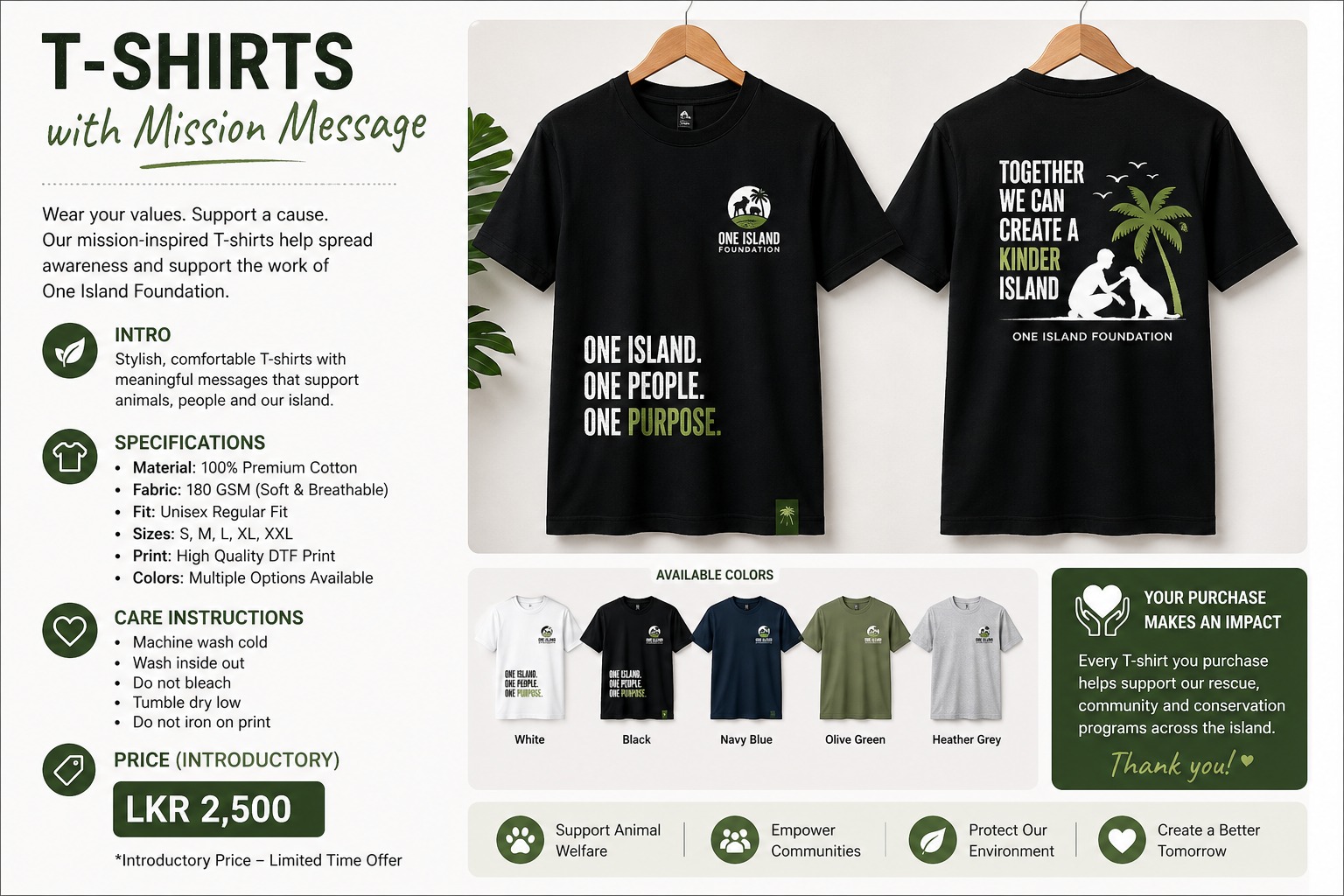One Island Mission Message T-Shirt - Image 2